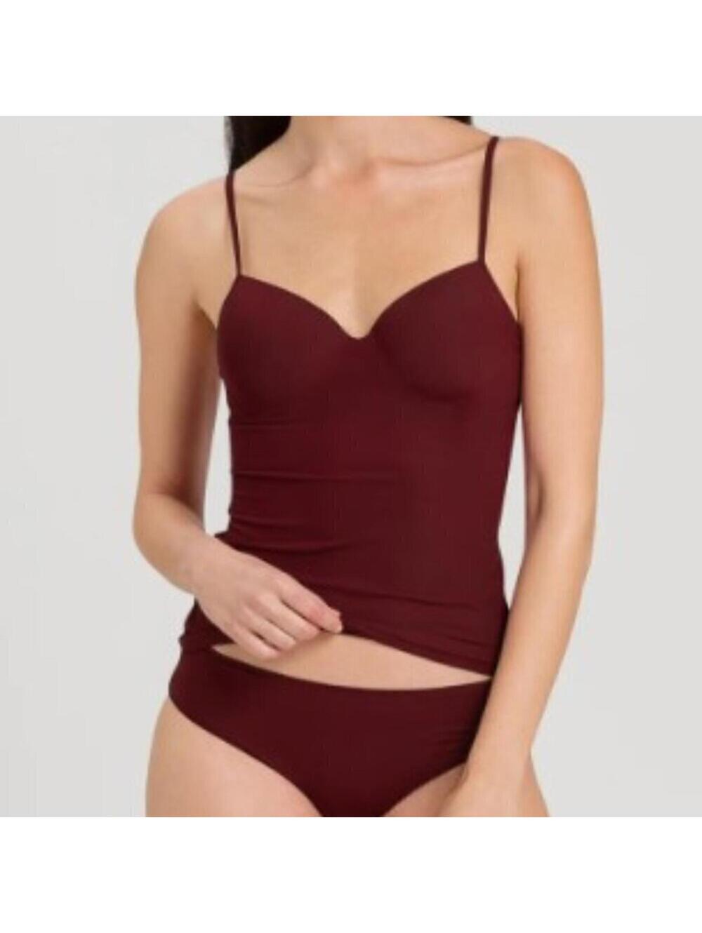 NWT - HANRO Best Seller - Allure Padded Bra Camisole - Dark Burgundy - Size: 34A